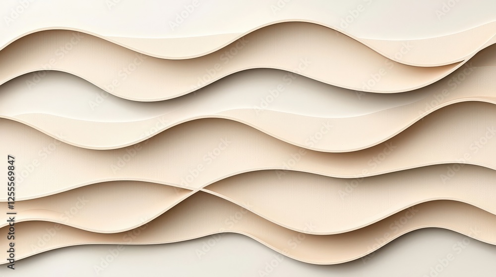 Fototapeta premium Abstract Wavy Background in Soft Beige Tones for Modern Design and Art Projects