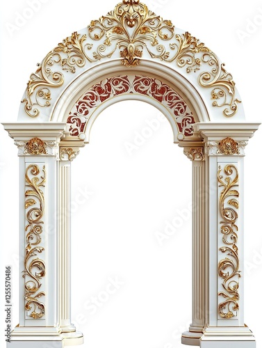 Ornate Gold And White Architectural Archway Design