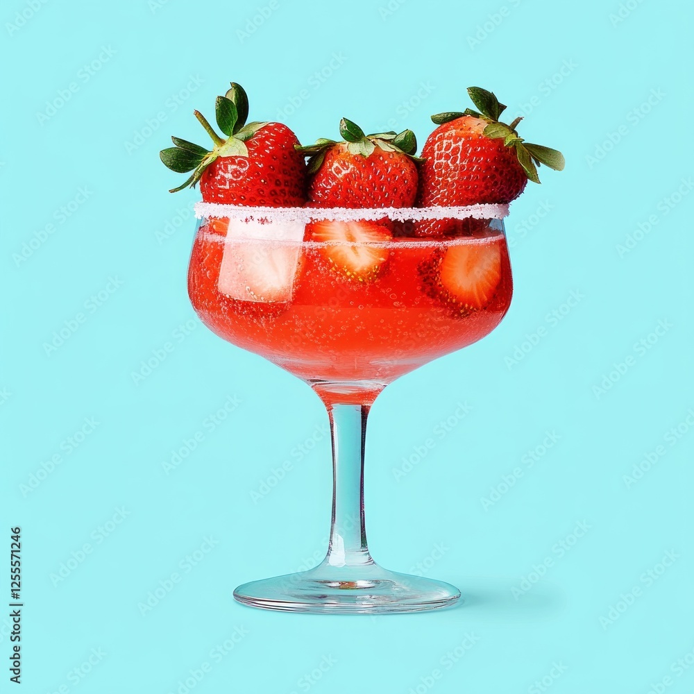 Strawberry cocktail, summer drink, blue background, refreshment (1) Strawberry cocktail, summer drink, blue background, refreshment (1)