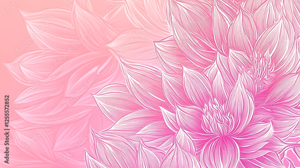 Delicate Pink Dahlia Blooms Detailed Artistic Render Delicate Pink Dahlia Blooms Detailed Artistic Render