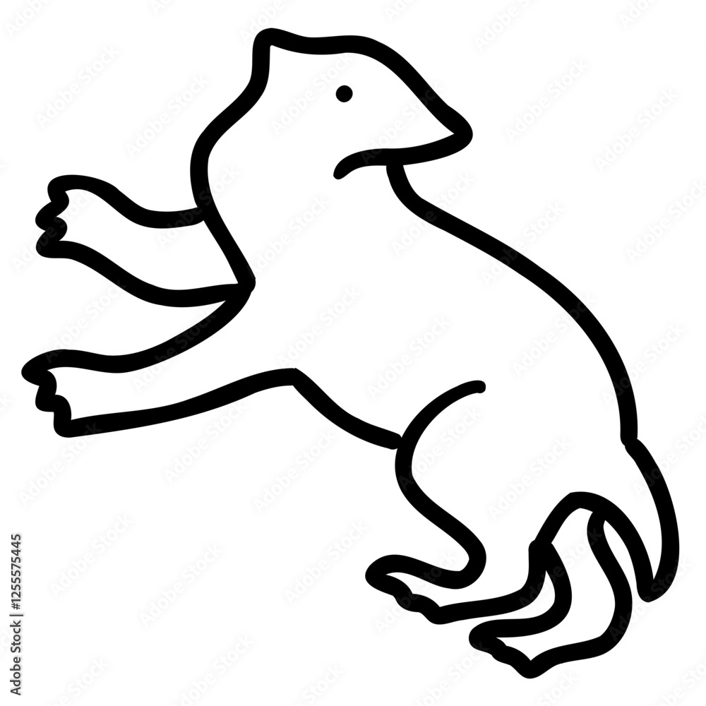 Naklejka premium Badger animal logo in cartoon doodle style. Vector illustration isolated on white background.