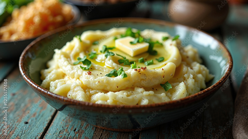 Authentic Irish Colcannon: Creamy Mashed Potatoes with Cabbage in Rustic Bowl - Perfect for Cookbooks and Restaurant Menus Authentic Irish Colcannon: Creamy Mashed Potatoes with Cabbage in Rustic Bowl - Perfect for Cookbooks and Restaurant Menus