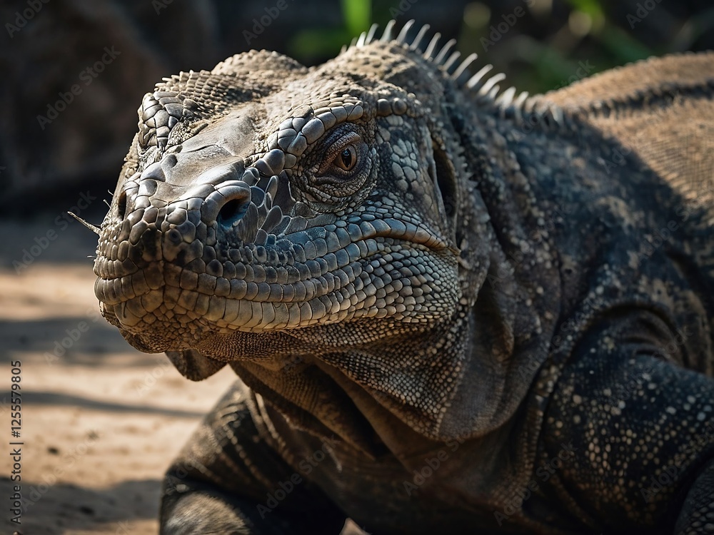 Close Up of Sunbathing Iguana in Desert Habitat Wildlife Photography Close Up of Sunbathing Iguana in Desert Habitat Wildlife Photography