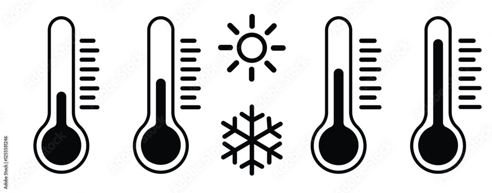 thermometer icon set. Weather Sign. Three vector thermometer showing the temperature. Warm cold Symbol - stock vector
thermometer icon set. Weather Sign. Three vector thermometer showing the temperature. Warm cold Symbol - stock vector