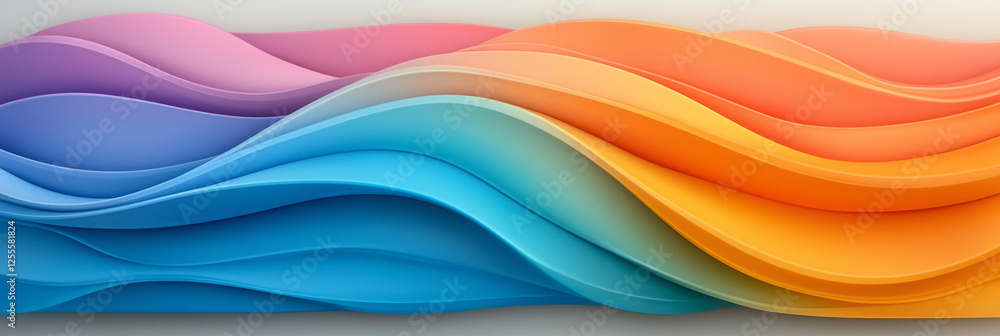 A lively gradient of layered shapes in complementary blue and orange, highlighting smooth edges and A lively gradient of layered shapes in complementary blue and orange, highlighting smooth edges and
