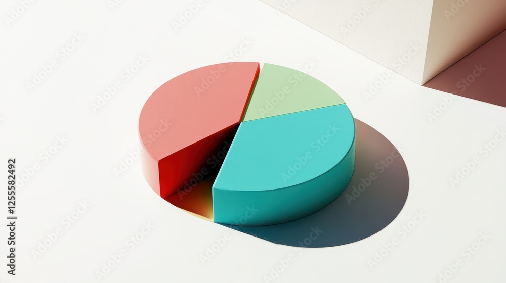 Obraz premium 3D Pie Chart Graphic with Pastel Colors