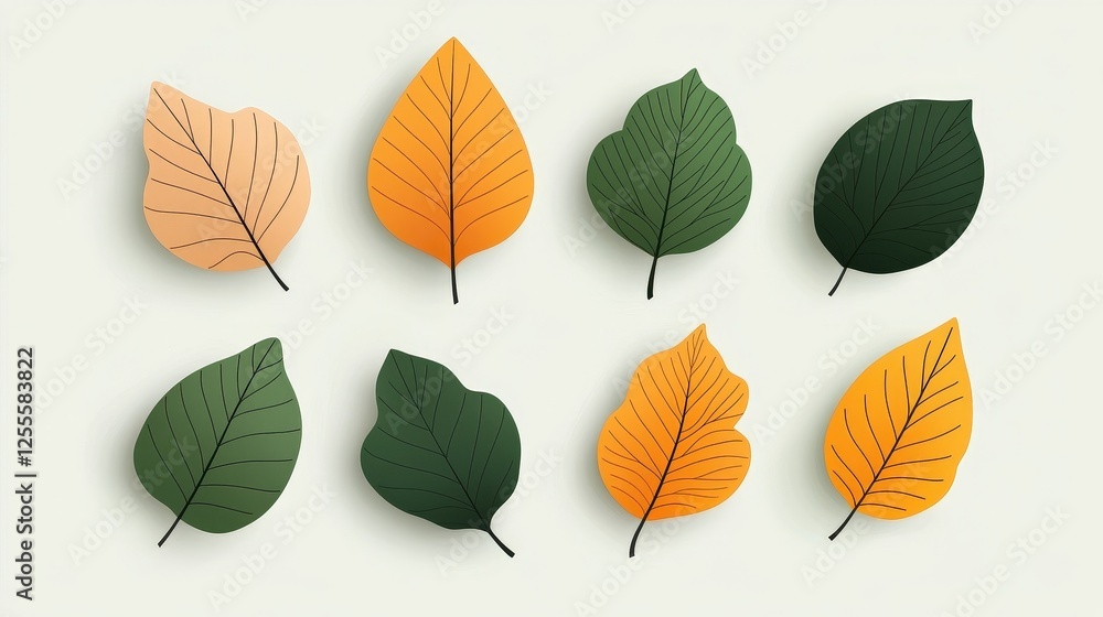 Obraz premium Colorful Leaf Collection on Soft Background for Nature and Autumn Theme
