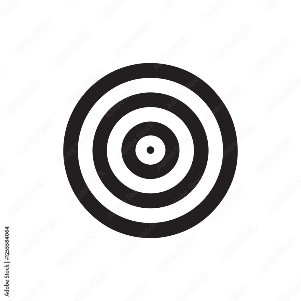 Simple Black and White Target Symbol for Success and Focus Design Simple Black and White Target Symbol for Success and Focus Design
