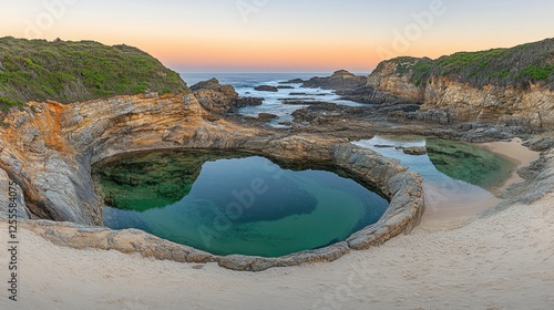 Tranquil tide pools and rocky shoreline coastal area nature photography serene environment scenic view coastal beauty