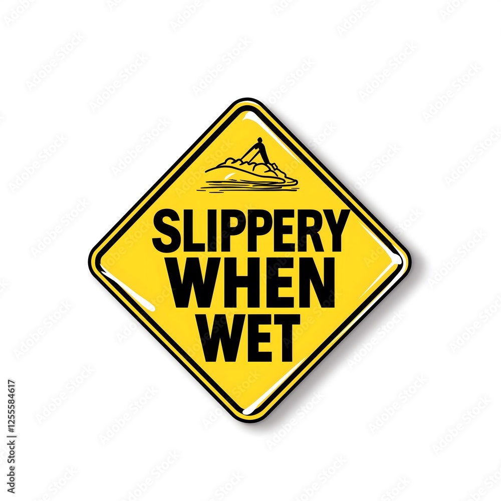 Yellow Diamond Slippery When Wet Warning Safety Sign Decal with Water Splash Symbol for Business Building Public Area Hazard Alert Caution Protection Label Yellow Diamond Slippery When Wet Warning Safety Sign Decal with Water Splash Symbol for Business Building Public Area Hazard Alert Caution Protection Label