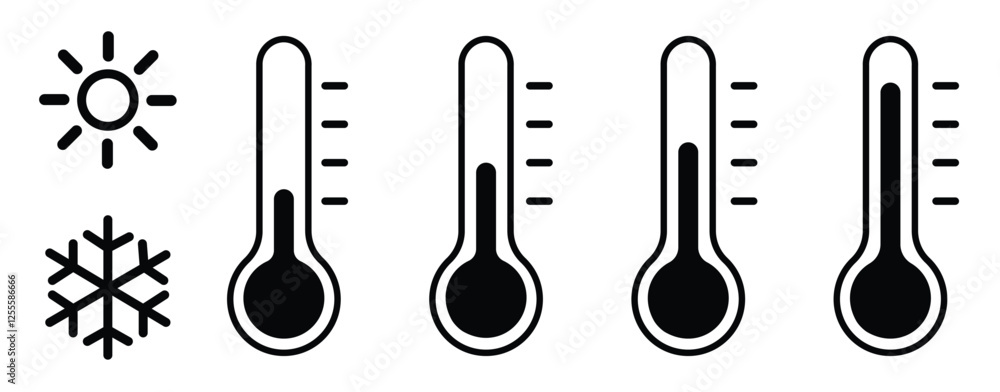 thermometer icon set. Weather Sign. Three vector thermometer showing the temperature. Warm cold Symbol - stock vector
thermometer icon set. Weather Sign. Three vector thermometer showing the temperature. Warm cold Symbol - stock vector