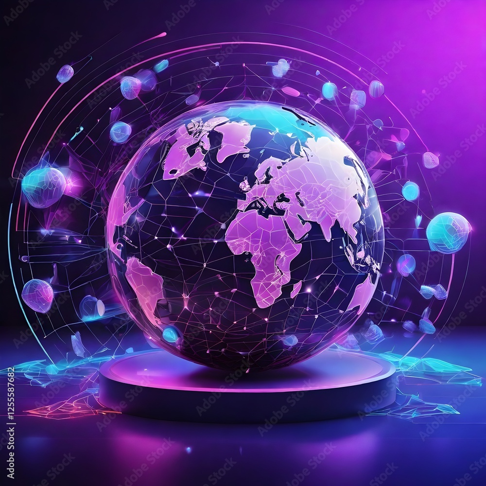Obraz premium globe on abstract background