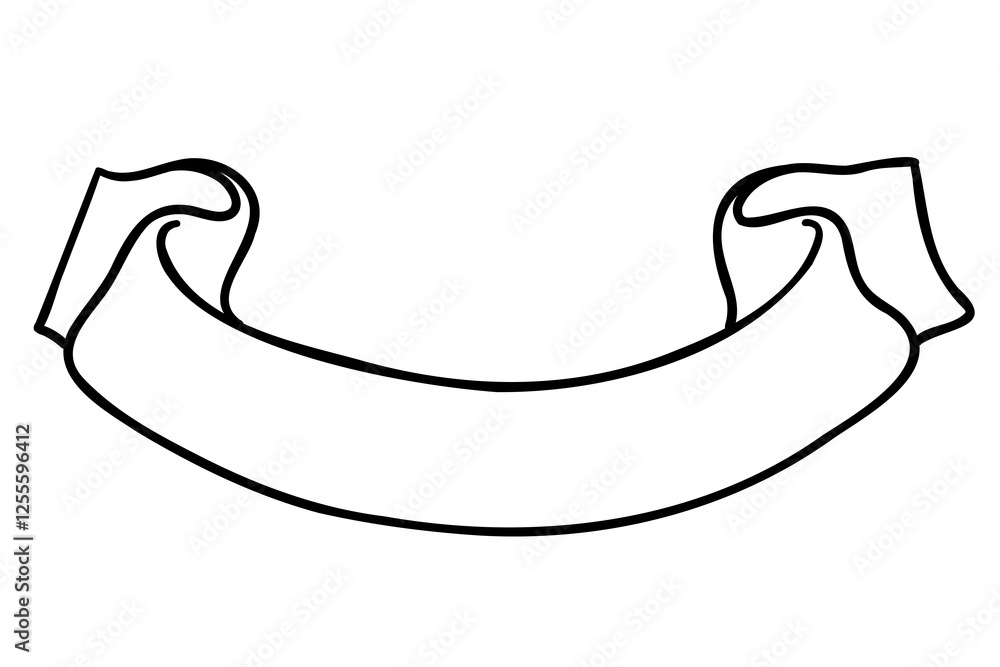 Fototapeta premium Emblem title caption scroll logo in cartoon doodle style. Vector illustration isolated on white background.