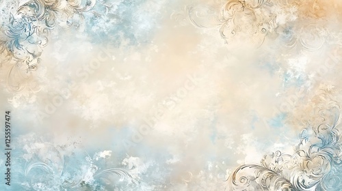 Elegant Pastel Background with Ornate Floral Corners
