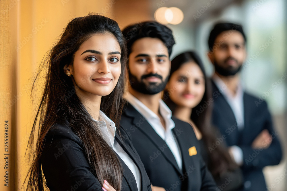 professional modern business team standing confidently in row professional modern business team standing confidently in row