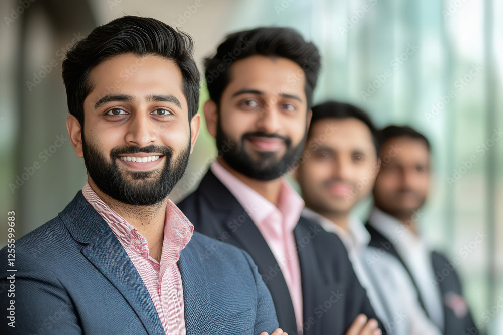 professional modern business team standing confidently in row professional modern business team standing confidently in row