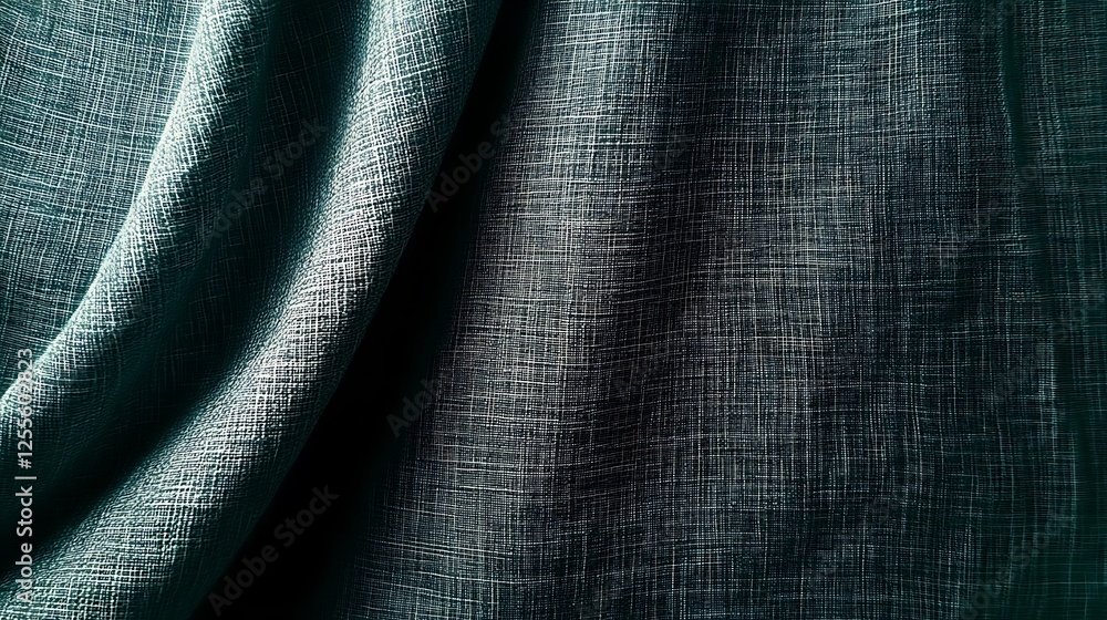 Draped teal fabric texture background Draped teal fabric texture background