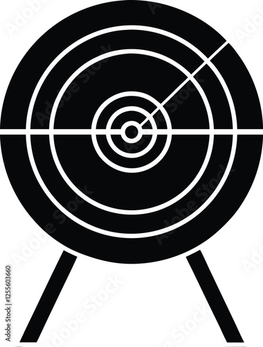 Archery target silhouette, archery arrow vector, archery target icon