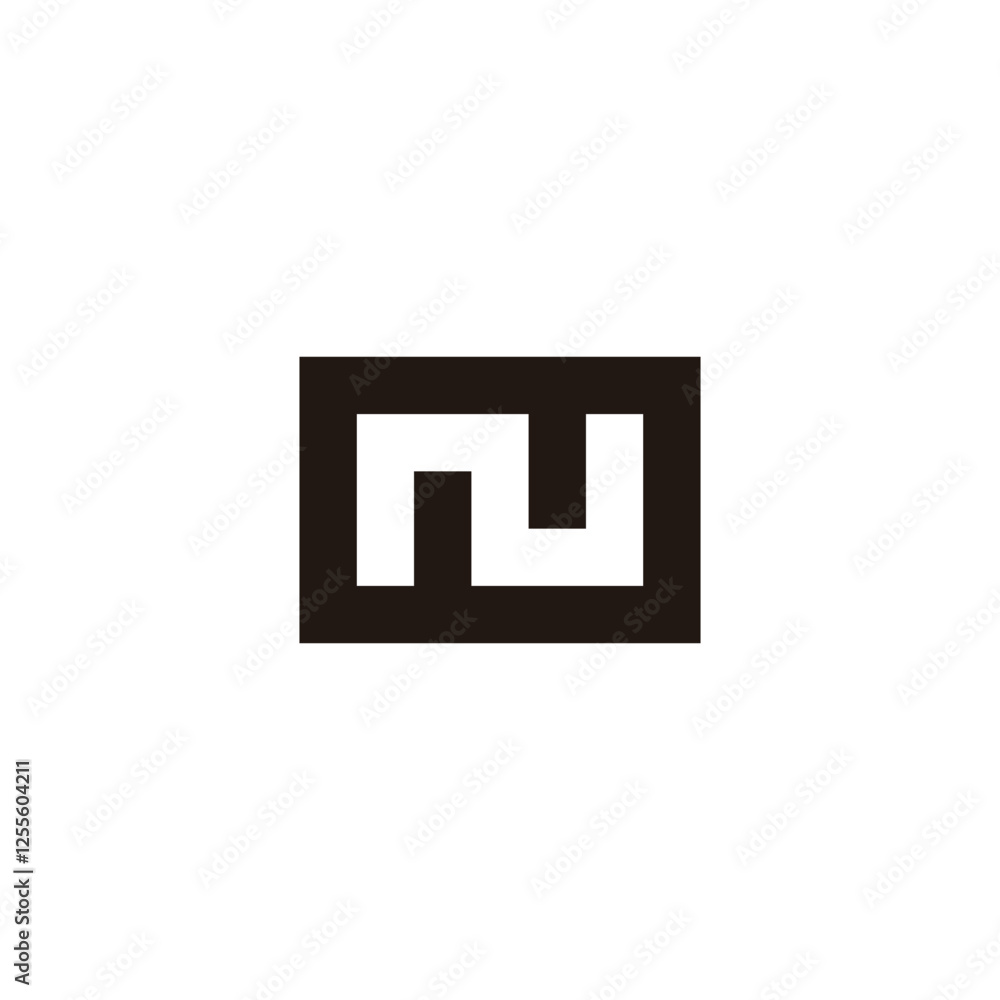 Letter N square, outlines geometric symbol simple logo vector Letter N square, outlines geometric symbol simple logo vector