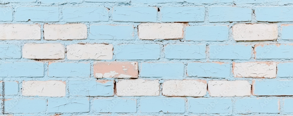 Obraz premium Blue and white brick wall texture