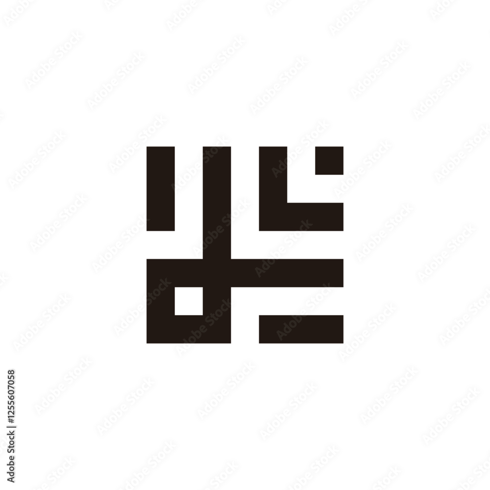Letter L squares, round geometric symbol simple logo vector Letter L squares, round geometric symbol simple logo vector