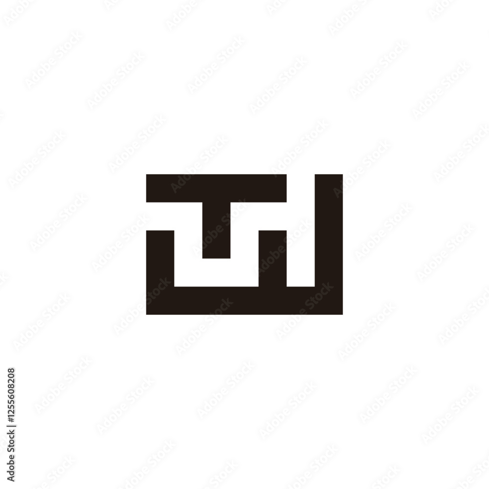 Obraz premium Letter Tw wT T w square geometric symbol simple logo vector