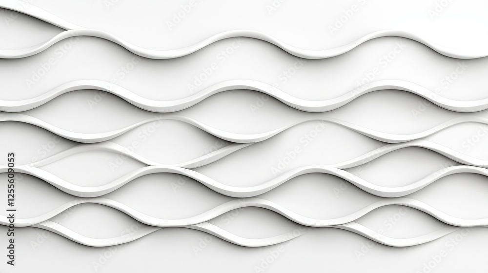 Obraz premium Abstract White Wave Pattern for Background Textures in Modern Design Projects