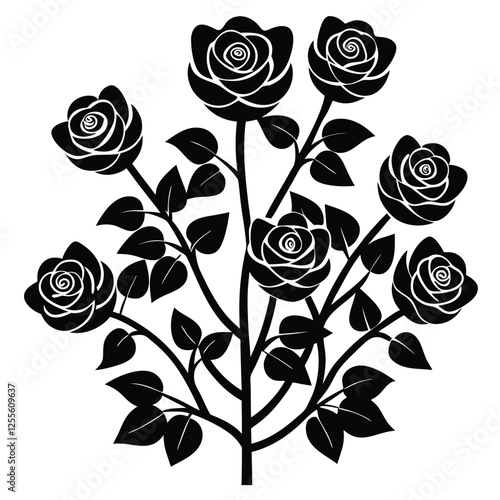 Rose bush icon vector on white background