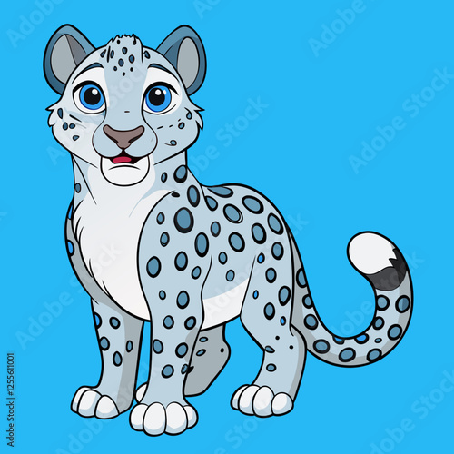  snow leopard cartoon vector