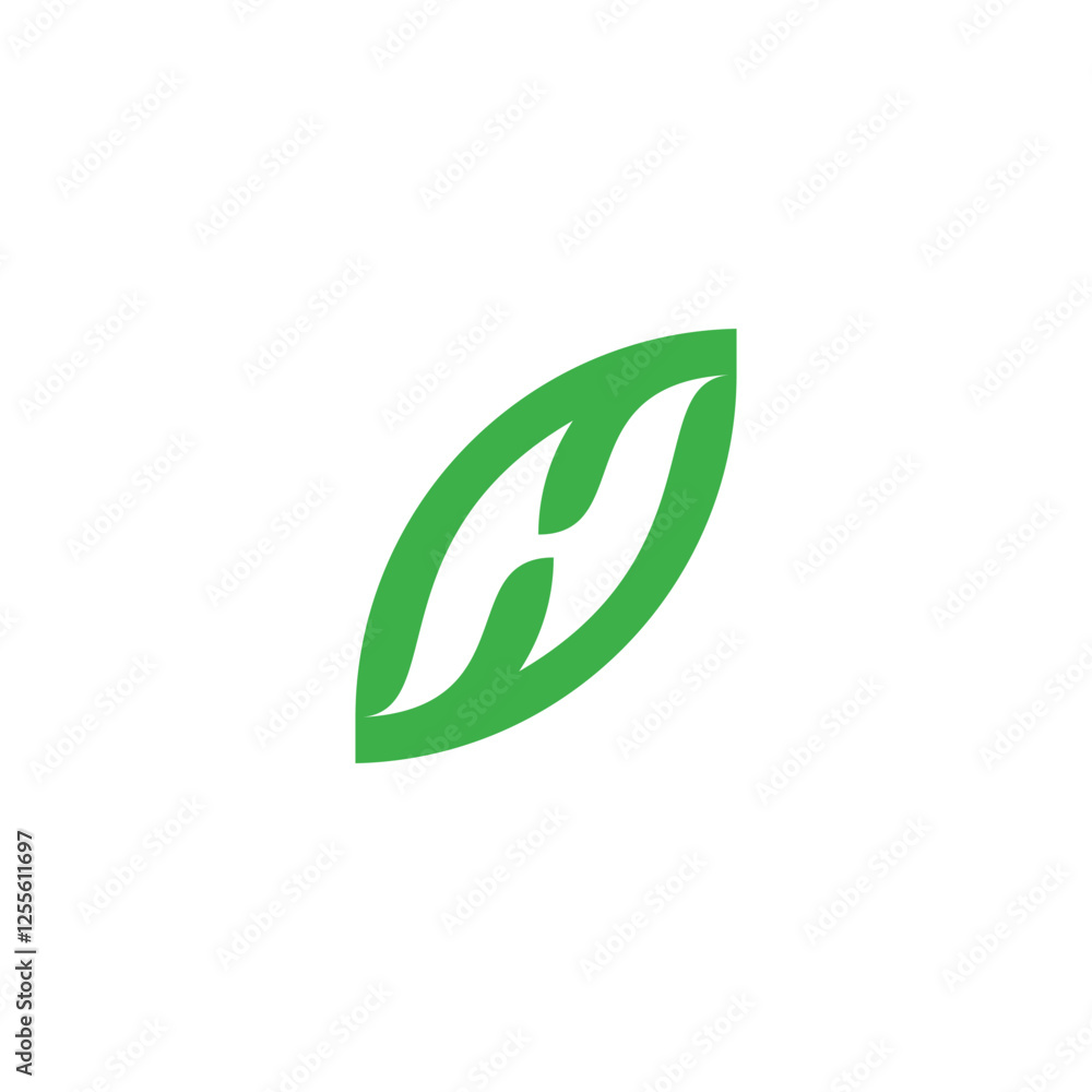 Letter H leaf geometric symbol simple logo vector Letter H leaf geometric symbol simple logo vector