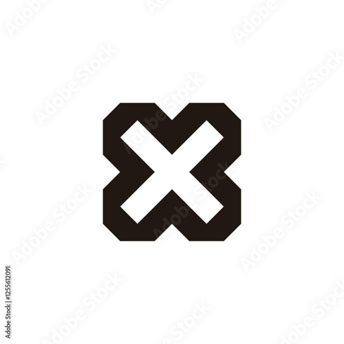 Letter X square geometric symbol simple logo vector