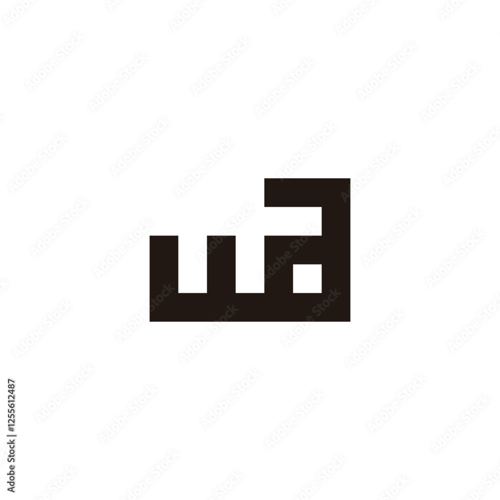 Letter wa square unique geometric symbol simple logo vector Letter wa square unique geometric symbol simple logo vector