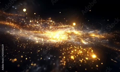 Ethereal Shimmering Light Particles Floating in Cosmic Space with a Dreamy Atmosphere