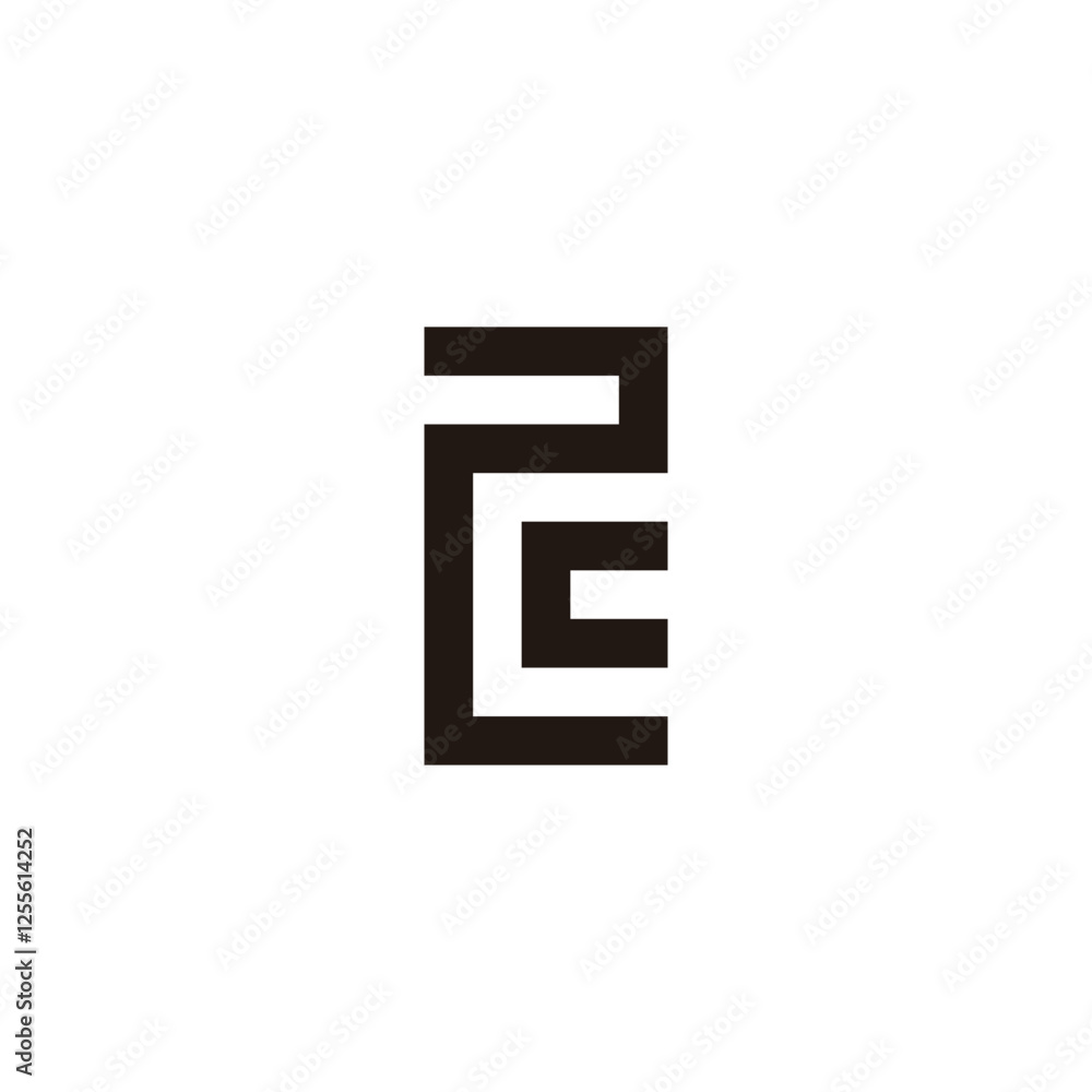 Number 2 letter c square geometric symbol simple logo vector Number 2 letter c square geometric symbol simple logo vector