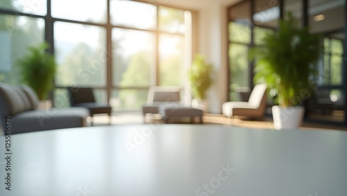 blur interior of restaurant space for text