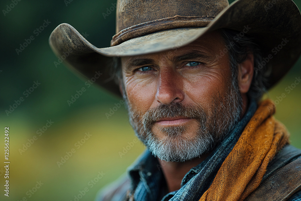 Generative AI illustration of male farmer in field Generative AI illustration of male farmer in field