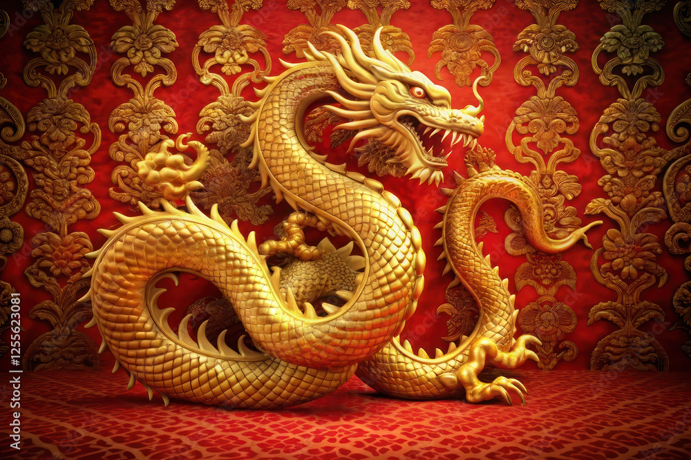 Fototapeta premium Chinese style dragon statue
