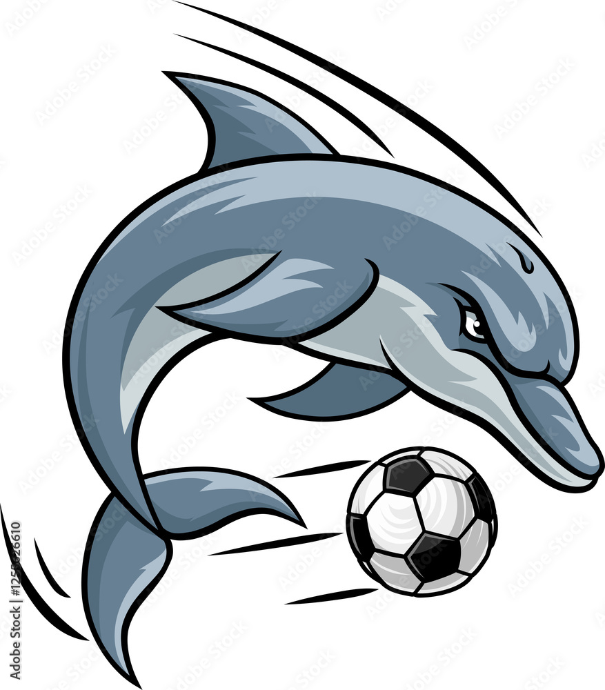 Fototapeta premium Dolphin Animal Soccer Football Sports Team Mascot