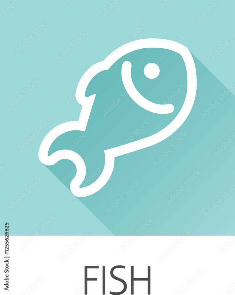 Obraz premium Fish Seafood Food Icon Concept