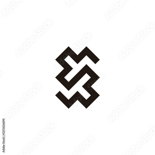 Letter yt square, outline geometric symbol simple logo vector