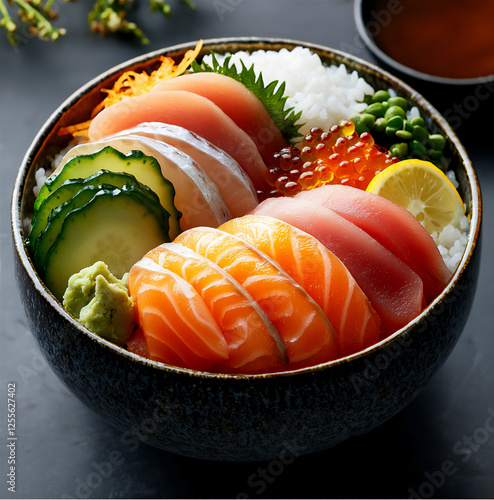  delicious japanese chirashi don photo