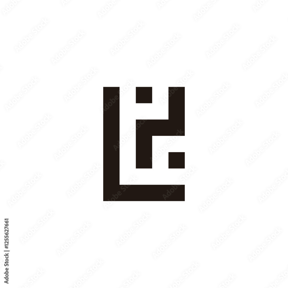 Fototapeta premium letter LN square geometric symbol simple logo vector