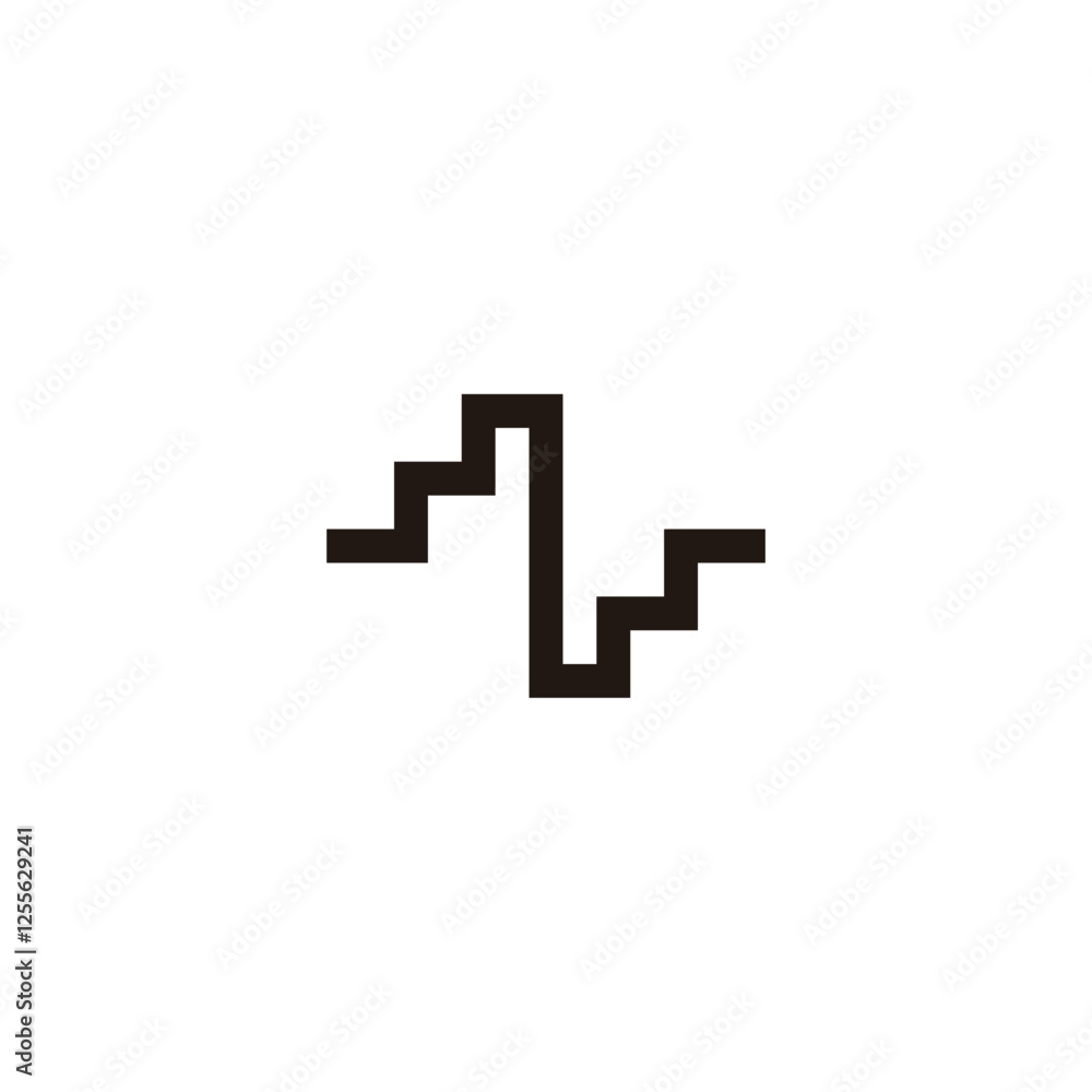Letter N stair, square geometric symbol simple logo vector Letter N stair, square geometric symbol simple logo vector