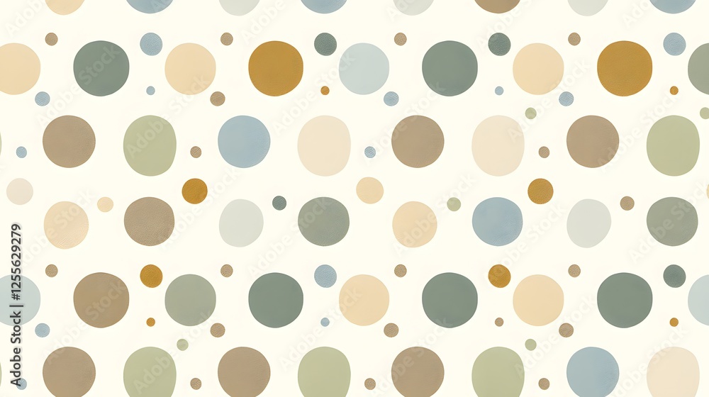 Colorful Polka Dot Pattern with Soft Tones on Light Background Colorful Polka Dot Pattern with Soft Tones on Light Background