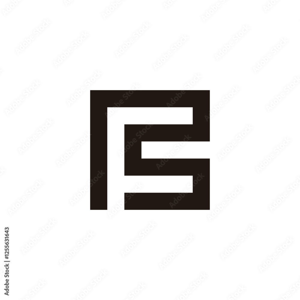 Obraz premium Letter CF FC C F square geometric symbol simple logo vector