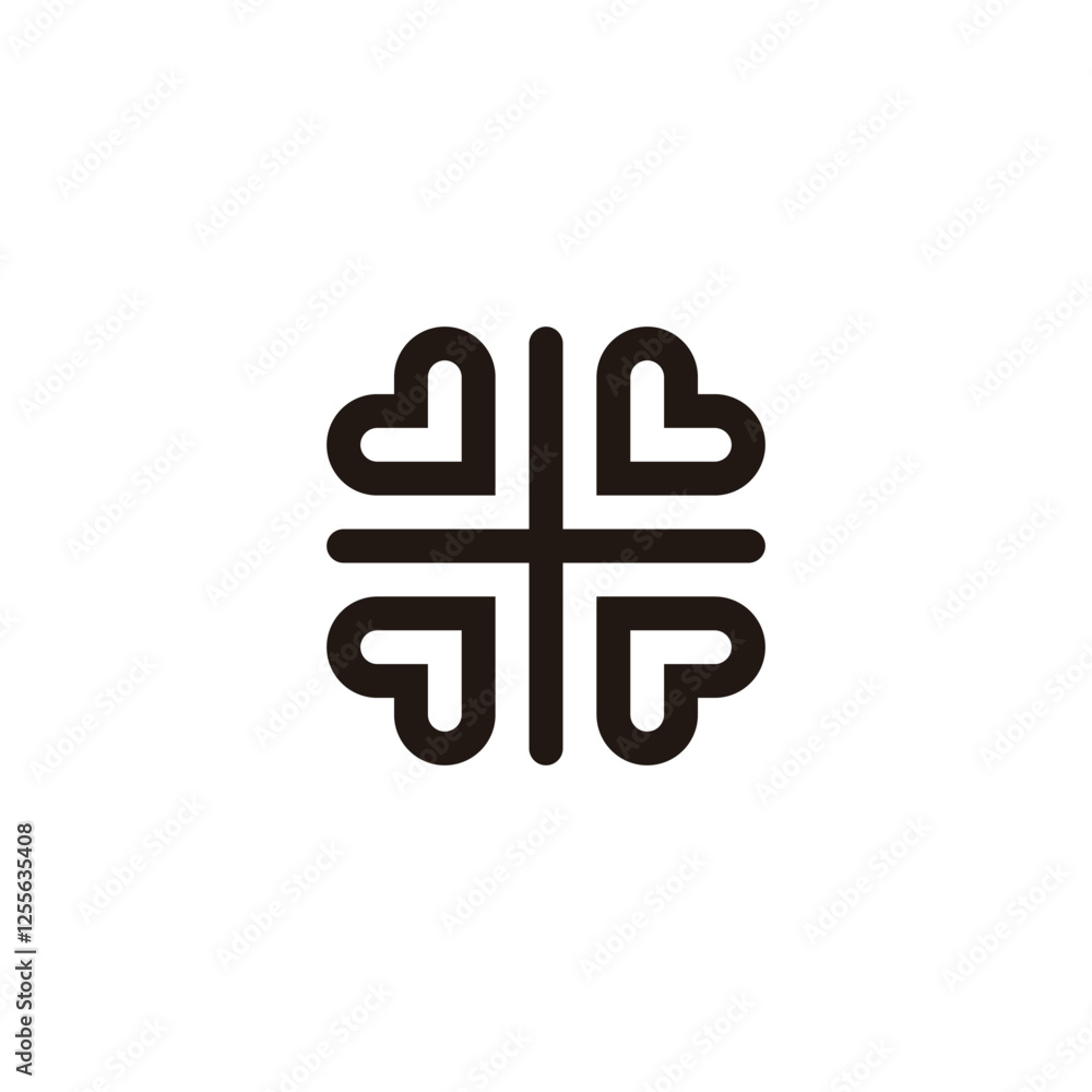 Obraz premium Plus, hearts geometric symbol simple logo vector