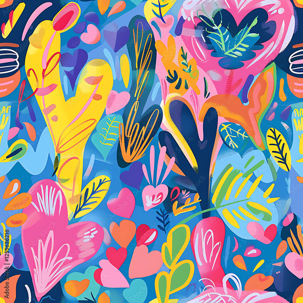 Fototapeta premium seamless background with hearts