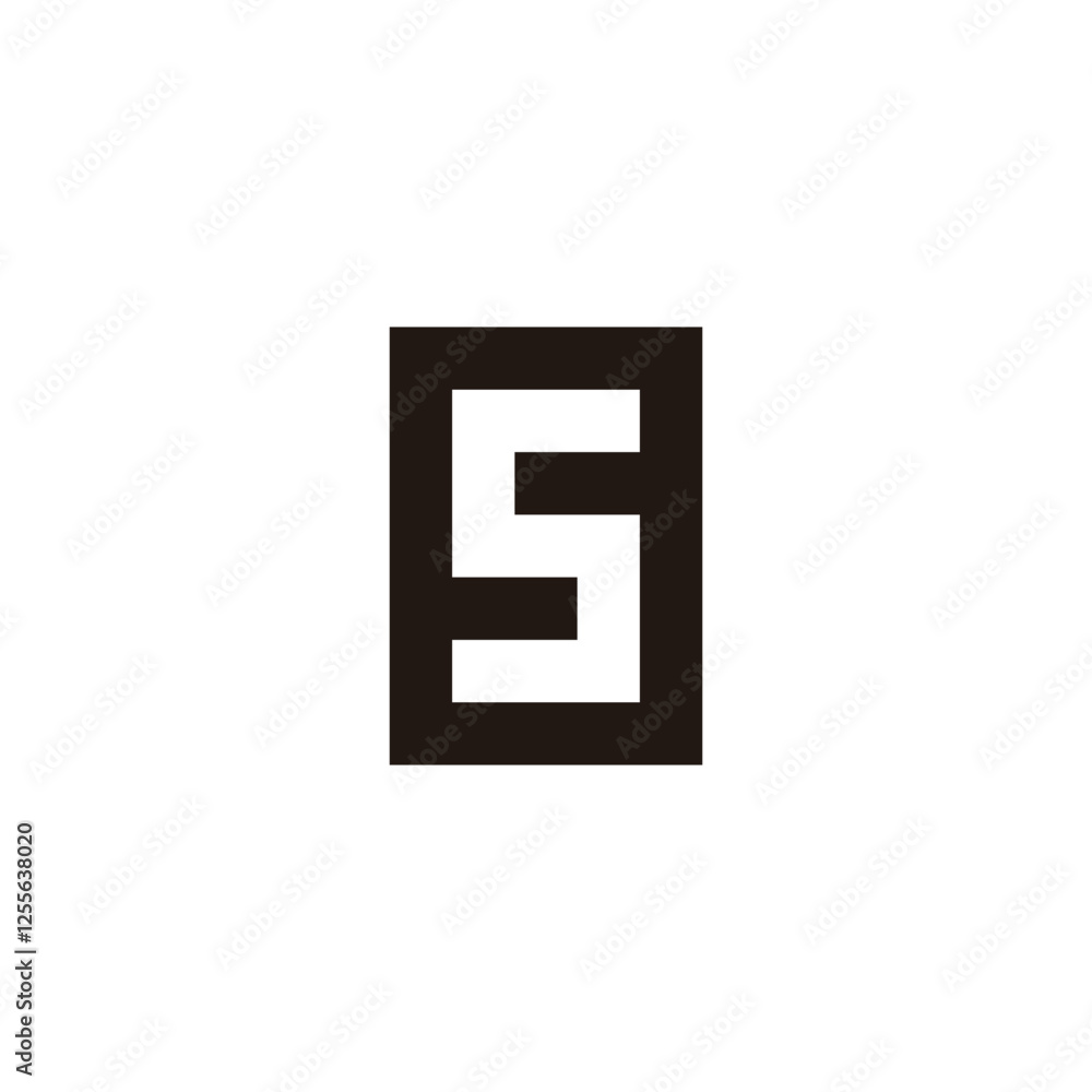 Obraz premium Letter S square, outlines geometric symbol simple logo vector