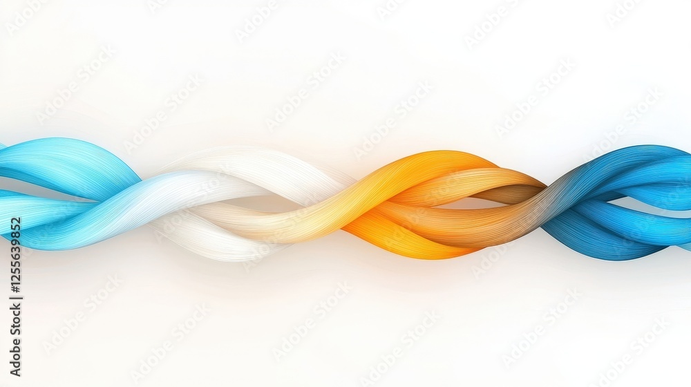 Naklejka premium Colorful Twisted Lines Creating an Abstract Artistic Background for Modern Design Projects