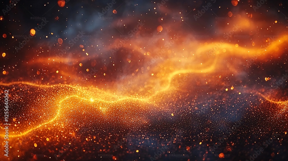 Fototapeta premium Fiery energy wave, cosmic background, abstract art, website header